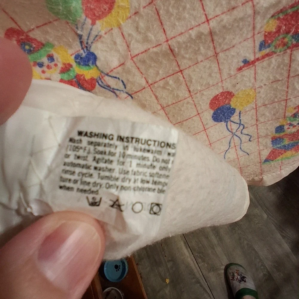 Vintage 80s Rainbow Circus‎ Clown Baby Kids Blanket GVC Beacon USA